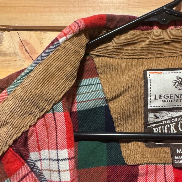 Legendary Whitetails The Original Buck Camp Flannel Shirt Men's Med Cord Accents - Picture 4 of 8